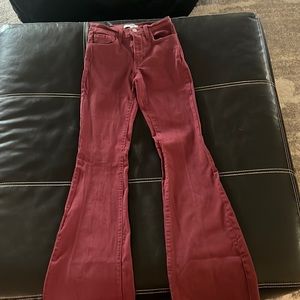 Maroon boot cut jeans
